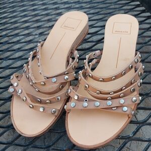 DOLCE VITA Shoes Sandals Size 8 Vita Pinta Cafe Studded Strappy nude